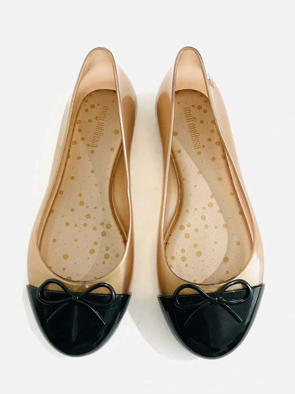 New Mini Mellisa Ballet Flats Dress Shoes Girl’s 1 Rose Black Cap Toe & Bow NWOT